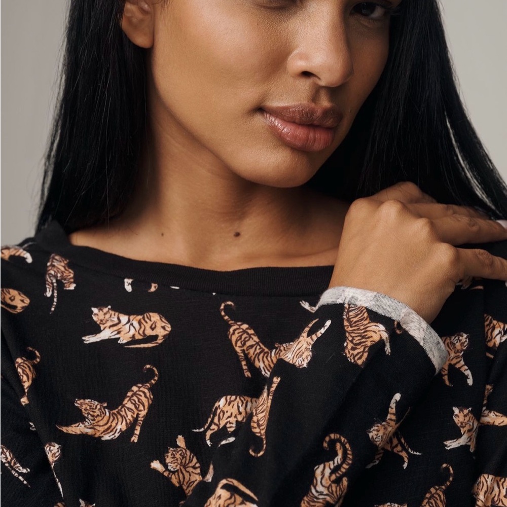 Maeve Caitlin Boxy Tee Tiger Print Women's Top - Picture 3 of 5